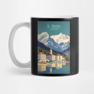 Saint Moritz,Switzerland Ski Travel Poster Mug